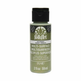 Acrylverf Multi Surface Pearl - Universele Acrylverf - Groene Hobbyverf - Sneldrogende Dekkende Verf - Glasverf - Houtverf - Keramiekverf - Plasticverf - Buitenverf - #6315 Peridot - 59 ml - FolkArt