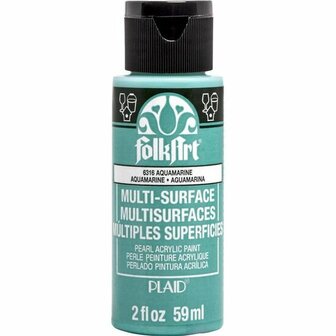 Acrylverf Multi Surface Pearl - Universele Acrylverf - Blauwe HobbyverfGlasverf - Houtverf - Keramiekverf - Plasticverf - Buitenverf - #6316 Aquamarine - 59 ml - FolkArt