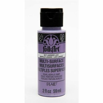 Acrylverf Multi Surface Pearl - Universele Acrylverf - Paarse HobbyverfGlasverf - Houtverf - Keramiekverf - Plasticverf - Buitenverf - #6317 Lavender Lace - 59 ml - FolkArt