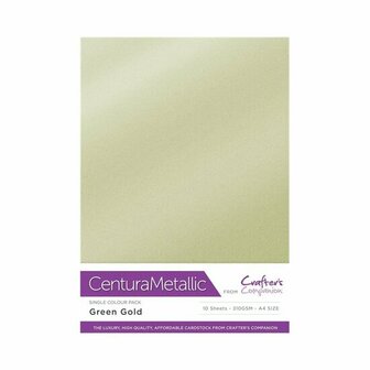 Metallic Karton - Groen Goud - A4 - 310 gram - Craft - 10 vellen