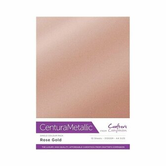 Metallic Karton - Roze Goud - A4 - 310 gram - Centura Metallic - 10 vellen