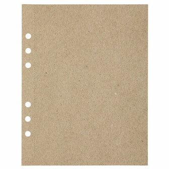 Papier - Recycled Kraft Grijs - A5 - 110 grams - Perforatiegaten - Afscheurrand - MyArtBook - 20 vellen