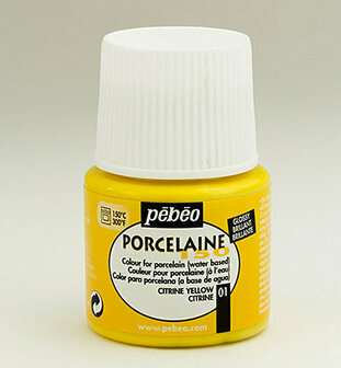 Pebeo porseleinverf 01 citrine yellow 45 ml