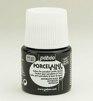 Pebeo porseleinverf 42 anthracite black 45 ml