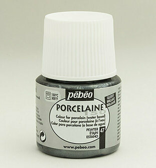 Pebeo porseleinverf 47 pewter 45 ml