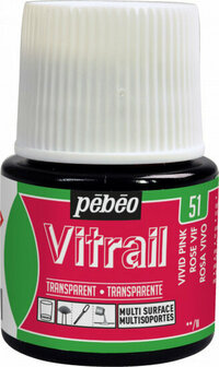 Pebeo vitrail transparant - 51 vivid pink 45 ml