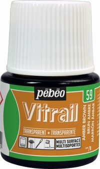 Pebeo vitrail transparant - 59 amber brown 45 ml