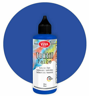 Textielverf Blauw &ndash; Blauwe Kledingverf &ndash; Textiel Kleurstof &ndash; Stoffenverf - Kledingverf - Verf Voor Kleding - Cold Dye, Vintage Effect, Batik, Tie-dye, Shibori, Dip Dye - Viva - 90 ml