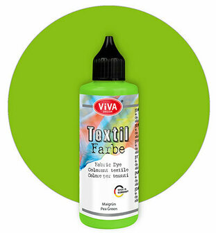Textielverf Meigroen &ndash; Meigroene Kledingverf &ndash; Textiel Kleurstof &ndash; Stoffenverf - Kledingverf - Verf Voor Kleding - Cold Dye, Vintage Effect, Batik, Tie-dye, Shibori, Dip Dye - Viva - 90 ml