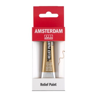 Amsterdam Deco Relief Paint - 802 Lichtgoud - Acrylverf - Metallic Verf - Sneldrogende Verf - Kunstschildersverf - Kleurrijke Verf - DIY Schilderen - 20 ml