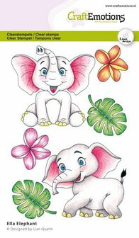 Clearstamps A6 - Ella Olifant Lian Qualm - Clear Stempel - Siliconen Stempel - Transparante Stempel - Scrapbooking Stempel - Stempel Voor Kaarten Maken - A6 Formaat