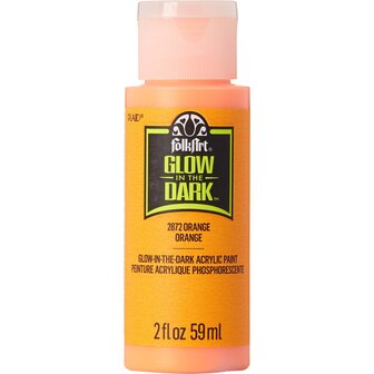 FolkArt Glow-in-the-Dark - Fluorescerende Hobbyverf - Lichtgevende Effectverf - DIY Creatieve Verf - Op Waterbasis - Orange - Oranje - 59 ml - Geschikt Voor Hout, Canvas en Papier-Mach&eacute;