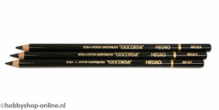 Krijtpotloden - Gioconda Negro - Zwarte Krijt Potloden - Tekengerei - Kunstbenodigdheden - Schets Potloden - Set Van 3 Stuks