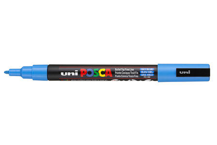 Krijtstift - Chalkmarker - Universele Marker - Uni Posca Marker - 48 hemelsblauw - PC-3M - 0,9mm - 1,3mm - 1 stuk