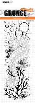 Clear stamp Seahorse - Grunge collection nr. 224