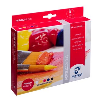 Van Gogh Acrylverf Set - Acrylpaint - Acrylic Verf Paint - Kunstschildersverf - Hobbyverf - Watergedragen Verf - Sneldrogende Pigmentrijke Verf - Primaire Mengset - 5 x 40ml