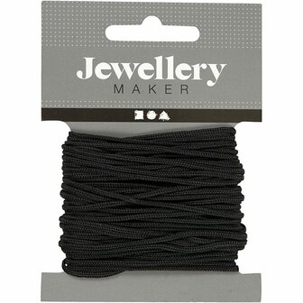 Nylon Macramekoord - Zwart Creatief Knoopkoord - DIY Macrame Hobby Accessoire - Geschikt Voor Armbanden, Sieraden &amp; Decoratie - Stevig &amp; Duurzaam - Lengte 8 meter - Dikte 2 mm