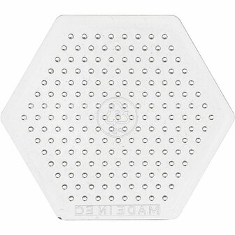 Grondplaat Voor Strijkkralen - Strijkkralenbord - Onderplaat - Hexagon - Medium Strijkkralen - Helder - 8x8x0,5cm - 1 stuk