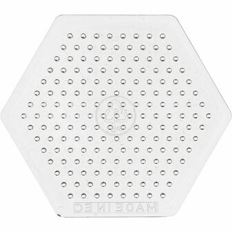 Grondplaat Voor Strijkkralen - Strijkkralenbord - Onderplaat - Hexagon - Medium Strijkkralen - Helder - 8x8x0,5cm - 1 stuk