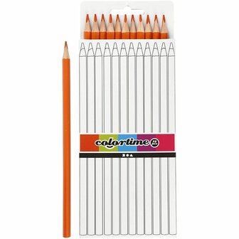Kleurpotloden - Oranje Potloden Set - Creatieve Tekenpotloden - Driehoekig Design - Geschikt voor Tekenen en Kleuren - DIY Hobbyprojecten - Set van 12 stuks