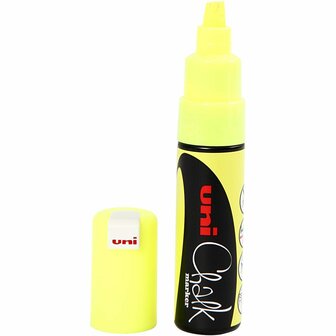 Chalk Marker - Krijtstift - Neon Geel - Krijtbord, Ramen, Glas, Porselein, Plastic, Spiegels, Papier - Lijndikte: 8mm - 1 stuk