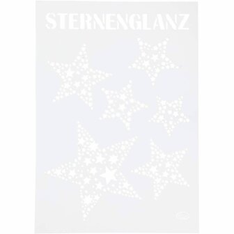 Flexibel Sjabloon Sterren - Creatief Verfsjabloon - Voor Muurdecoratie, Kaarten &amp; DIY - Geschikt voor Spuitverf &amp; Acryl - A4 Formaat, 210x297 mm, 1 Stuk