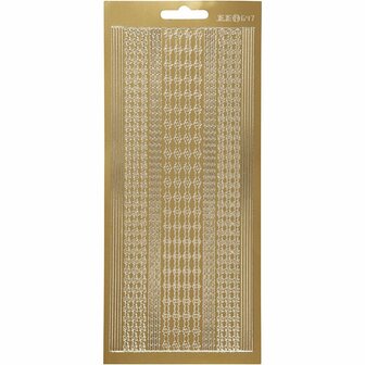Stickers - Goud - Randen - Zelfklevende Decoratie Stickers - DIY Scrapbooking Accessoires - Elegante Randstickers - Kaarten Maken - Afmetingen 10x23 cm