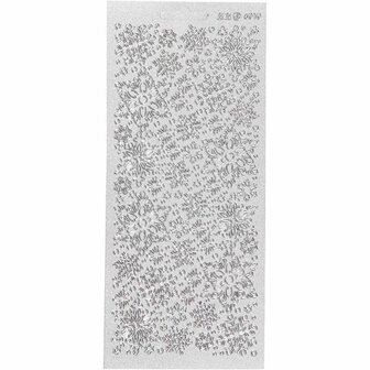 Stickers - zilver - sneeuwvlokken - 10x23 cm