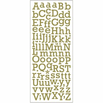 Glitterstickers Goud - Letter Stickers - Zelfklevende Glitter Stickers - Hobby Stickers - Alfabet Stickers - Gouden Decoratiestickers - Knutselstickers - 10x24 cm - 1 Vel