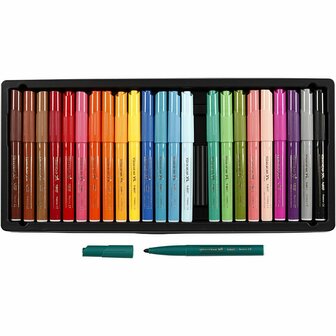 Stiften Diverse Kleuren - Viltstiften Set - Kleurstiften - Tekenstiften - Stiften Met Dikke Punt - Waterbasis - Premium Kwaliteit - Kindvriendelijke Stiften - Lijndikte 3mm - BIC Visa Color - 24 stuks