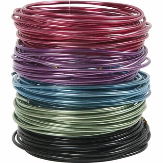 Aluminium Draad  3 mm Dikte  Kleuren Assorti  Set Van 5 Rollen  Buigzaam Aluminium Voor Sieraden En Decoratie