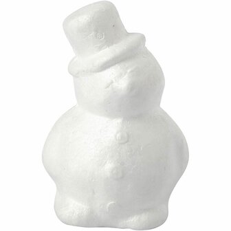 Styropor Sneeuwpop - Lichtgewicht &amp; Veelzijdig - Ideaal Voor DIY, Kerstdecoraties &amp; Knutselen - Wit - 17 cm - 1 Stuk