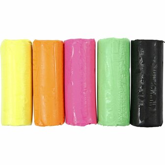 Soft Clay, neon kleuren, H: 9,5 cm, 400 gr/ 1 emmer