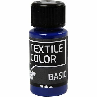 Textielverf - Kledingverf - Primair Blauw - Basic - Textile Color - Creotime - 50 ml