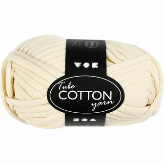 Textielgaren - Borduurgaren - DIY Macram&eacute; Garen - Breigaren - Katoengaren - Hobby Garen - Handwerkgaren Voor Creatieve Projecten - Kleur: Off-White - 45m - 100gr - 1 Bol
