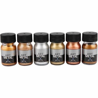 Metallic verf  Glanzende verf  Schjerning Art Metal Verf  Zilver Goud Koper Metallic Verf  Metallic Finish  Hout Metaal Glas Kunststof Canvas  Decoratief  Waterbasis - Snel Drogend