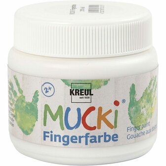 Kreul Mucki Vingerverf - Wit - 150 ml - Voor Kinderen - Waterbasis
