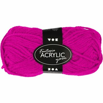 Acrylgaren - Fantasia Garen - Fuchsia Garen - Breigaren - Haakgaren - Handwerk Garen - Knutselgaren - Hoge kwaliteit 3-draads 100% acryl garen - Naald nr. 4,5 / 5 - 80 Mtr - 50 Gram - 1 Bol