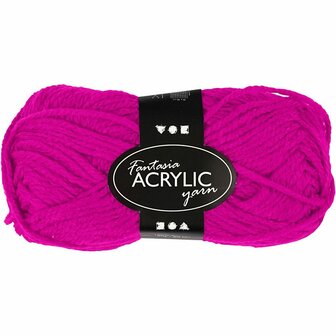 Fantasia acrylgaren, fuchsia, L: 80 m, 50 gr/ 1 bol