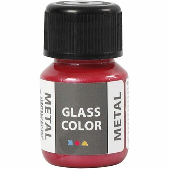 Glas- &amp; Porseleinverf - Metallic Rood - Glaslak &amp; Keramiekverf - Acryl Verf voor Glas, Servies &amp; Aardewerk - Verf Voor Glas - Verf Voor Porselein - 30ml