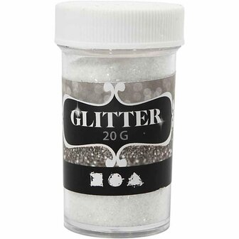 Glitters - Home deco - Glitters - Kunststof - Wit - Creotime - 1 Stuk