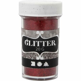 Glitters - Home deco - Glitters - Kunststof - Rood - Creotime - 1 Stuk
