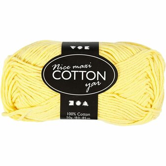 Geel Katoengaren - 100% Katoenen Breiwol - Hoogwaardig Haakgaren - Zacht &amp; Duurzaam Garen voor DIY Handwerk, Breien &amp; Macram&eacute; - 80-85 m - Maxi Formaat - 50 gr - 1 Bol