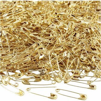Veiligheidsspelden Goud - Gouden Spelden - Handige Textielaccessoires - Veiligheidsspelden Voor Hobby - DIY Naaibenodigdheden - Lengte 22 mm - Dikte 0,6 mm - Set van 500 Stuks