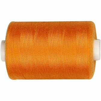 Naaigaren - Oranje Hoogwaardig Polyester Garen - DIY Stikwerk, Machinaal Naaien &amp; Handwerken - Extra Sterk &amp; Duurzaam - Perfect Voor DIY Stoffen Reparaties - Lengte 1000 Meter