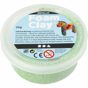 Foam Clay - Zelfhardende Klei - Groen Metallic - Kleien, Spelen - 35gr - Foam Clay - 1 stuk
