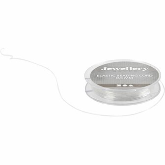 Elastisch Draad - Sterk Sieraden Koord - DIY Kettingen, Armbanden &amp; Creatieve Projecten - Transparant Stretch Koord - 10 Meter Rol - Dikte 0,5 mm - Set van 1 Stuk