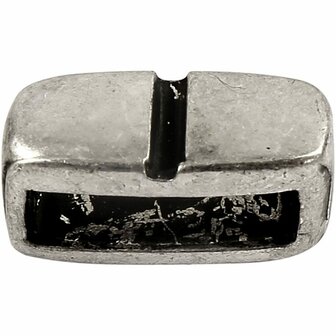Spacer Kraal - Antiek Zilver - 5 Stuks - 6x14 mm - Gatgrootte 10x3 mm - Sieraden Accessoires