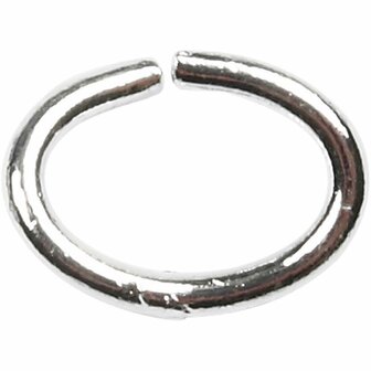 Ring, ovaal, verzilverd, dikte 1 mm, 40 stuk