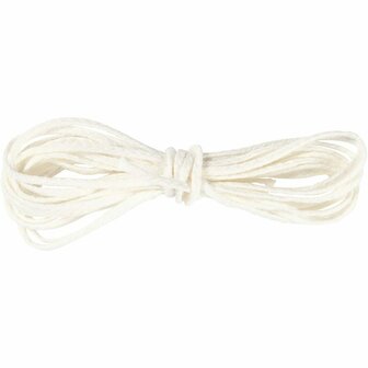 Kaarsenlont - Lont - Kaarsen Maken Lont - Kaarsenkoord - Wick - Vezeldraad - Brandkoord - Vlakke Lont - Voor Bijenwas Kaarsen - Dikte 2-3 mm - 3 m - 100 gr - 1 Rol